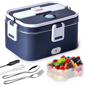BHeadCat bheadcat electric lunch box food heater, 75w 1.8l protable heated  lunch box for adults work food heating, leak proof removabl
